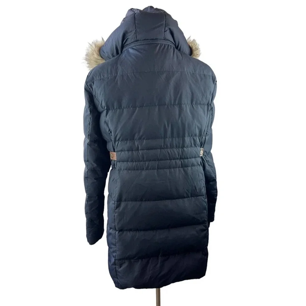 *Flaw Lauren Ralph Lauren Faux Fur Down Coat Black Faux Leather Trim Sherpa XXL - Picture 7 of 16